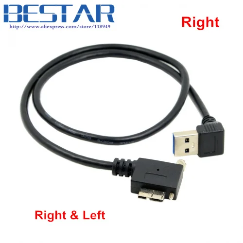

Down Direction Right Angled 90 Degree USB3.0 USB 3.0 A plug to Micro B Plug Right & Left Angled locking screws Panel Cable 40cm