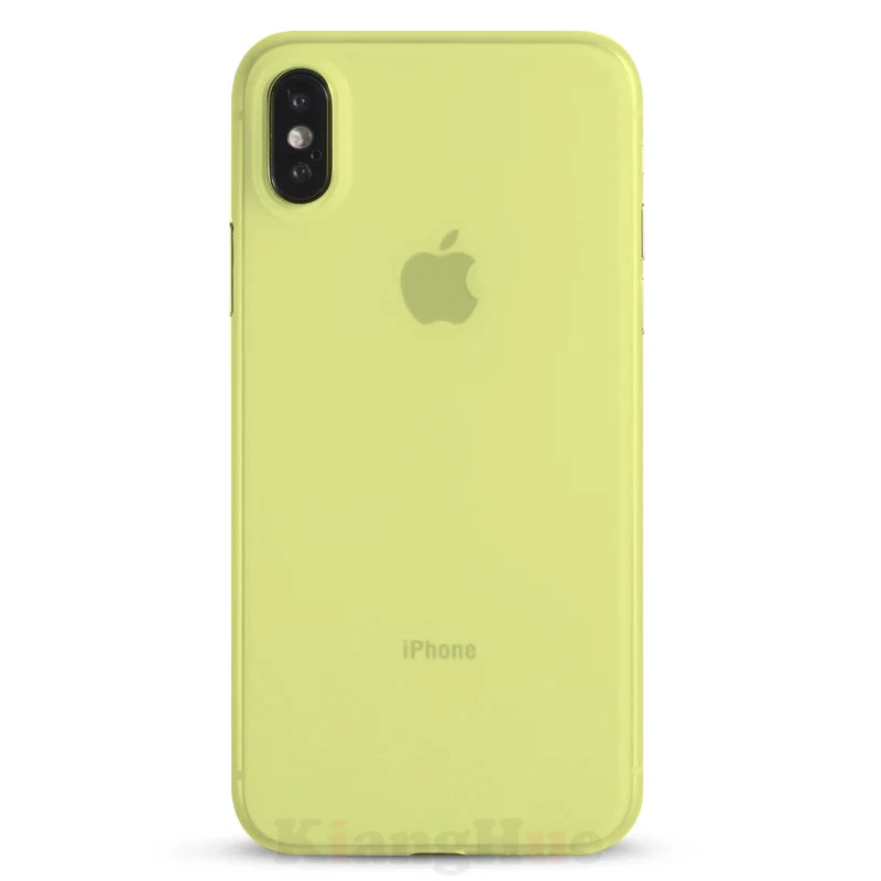 Цвет: желтый Ультра тонкий чехол для телефона 0,26 мм для Iphone Xr Xs Max X 8 7 6 6s Plus матовый прозрачный футляр для Iphone 11 Pro Max задняя крышка - Цвет: Цвет: желтый
