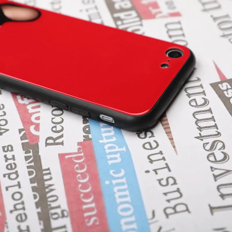 Fundas для iphone X 6 S 7 8 милая собака шаблон зеркало ПК + soft shell животного элемент сзади