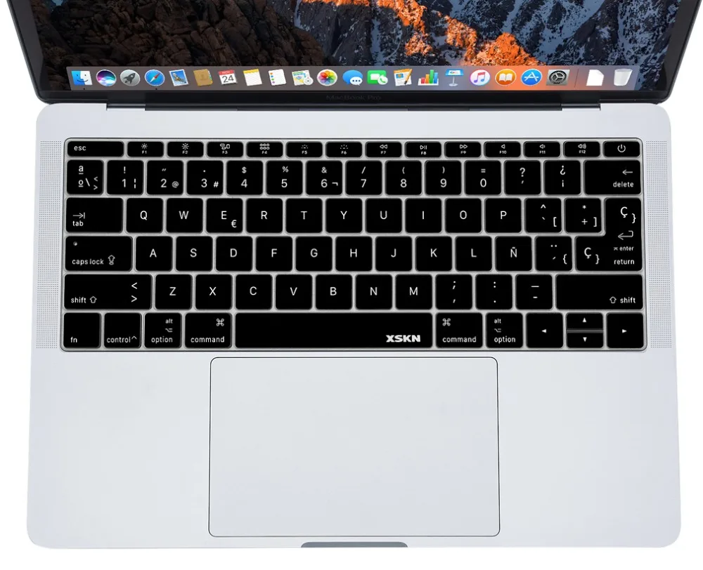 Чехол с испанской клавиатурой XSKN для нового Macbook Pro 13 A1708 (Плоская Клавиша без