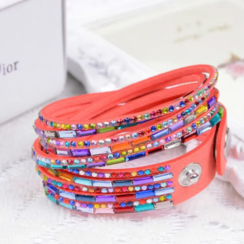 New Fashion Beauty Mulit-row Crystal Rhinestone Designer Bracelets Wristbands Cuff Flannel | Украшения и аксессуары