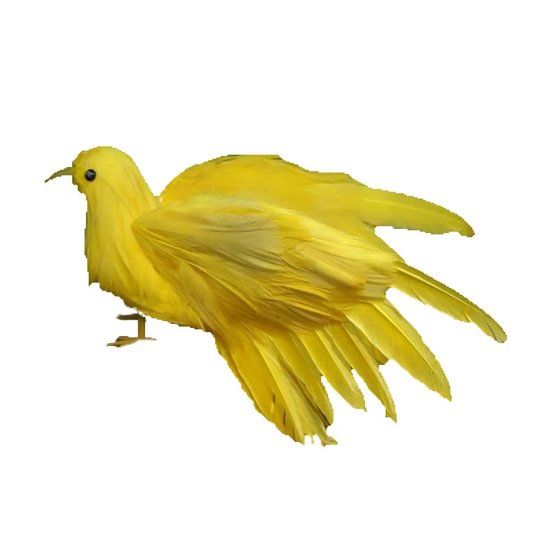 Yellow feathers flying birds simulation home decoration props wedding party | Дом и сад