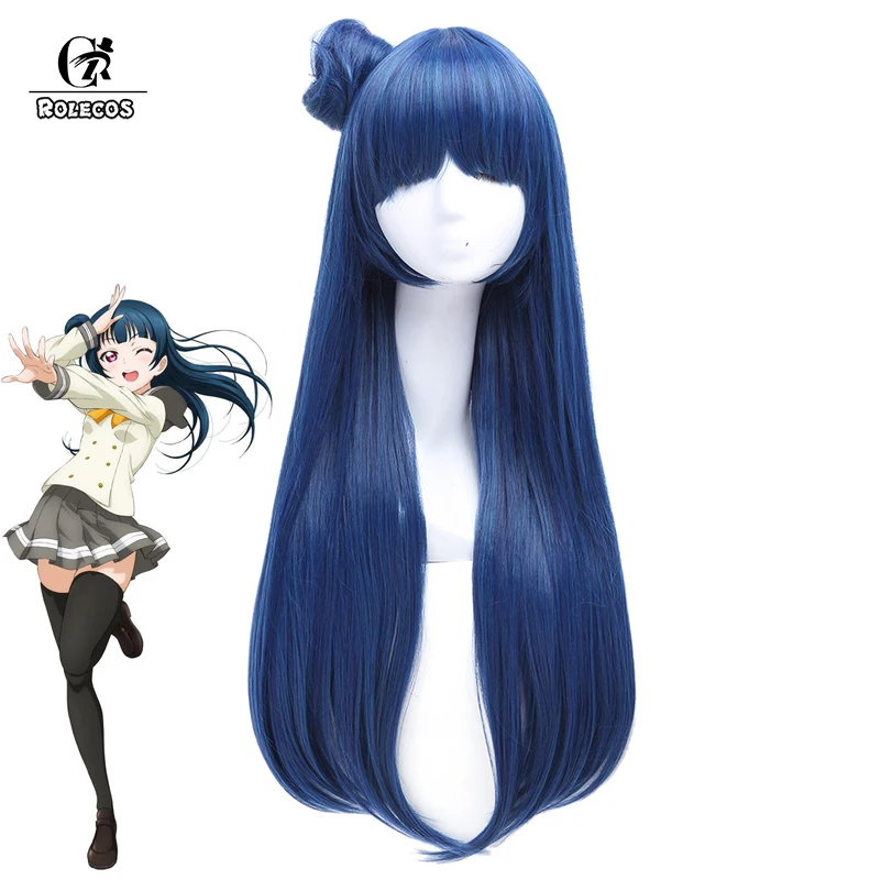 ROLECOS аниме Love Live Sunshine Косплей головной убор Ёсико Цусима 70 см/27 56 дюйма длинный