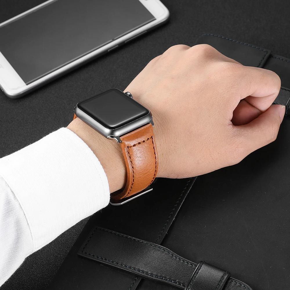 CHIMAERA for Apple Watch Band Strap Genuine Italy Calf Leather 38mm/40mm 42mm/44mm Series 4 3 2 1 | Наручные часы