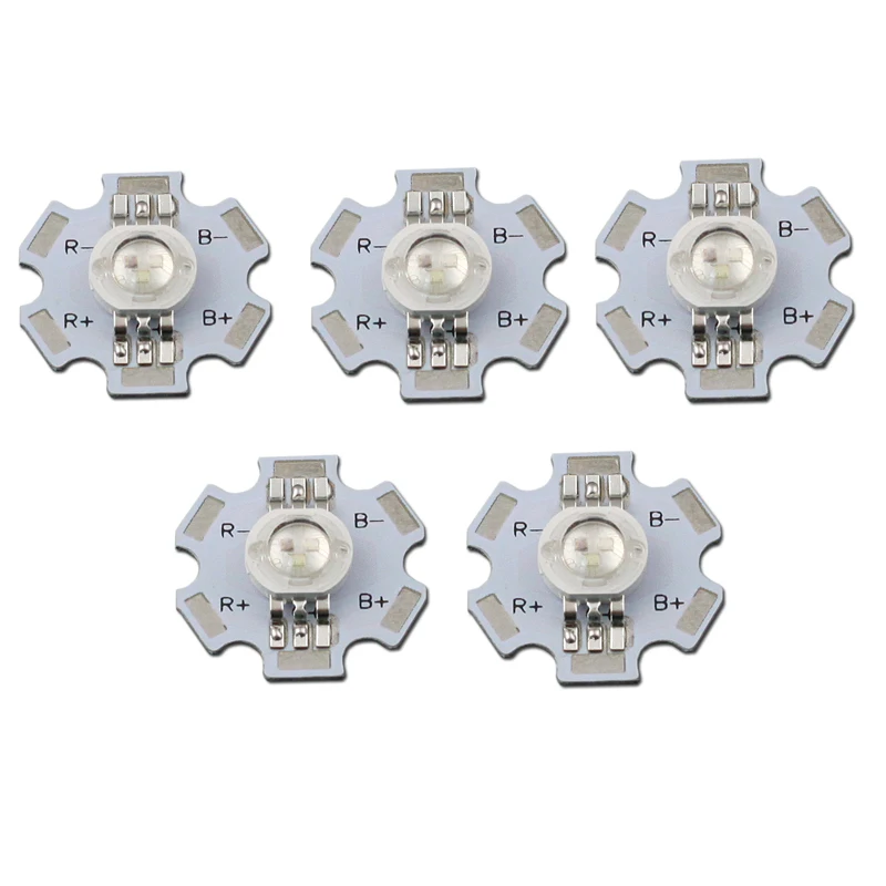 

50PCS 3W RGB Color High Power LED Light Chip 6 pin 20mm star base for DIY Lamp