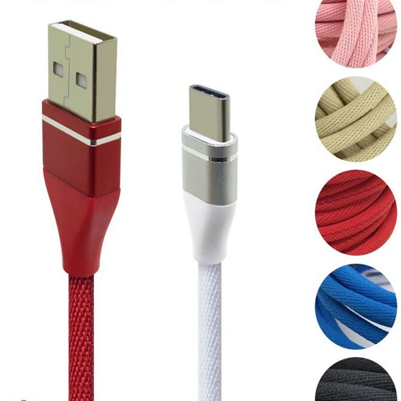 100 шт./лот 1 м 2 3 новая работа 2A Быстрая зарядка usb c type кабель для синхронизации