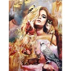 Алмазная 5D картина сделай сам с полным покрытием 100%, леди, кот и лошадь, алмазная 3D картина, круглые стразы, алмазная живопись, вышивка людьми