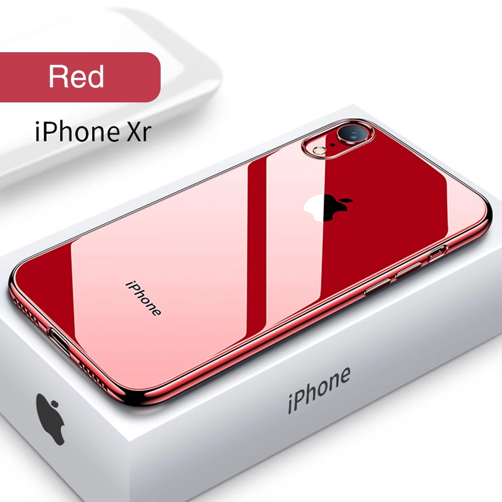 Red OTAO сверхтонкая жесткая накладка на заднюю панель чехол для телефона для iPhone XS MAX XR X 8 7 6 6s Plus покрытие силиконовый чехол-накладка из мягкого ТПУ с полным покрытием противоударный Caqa - Цвет: Red