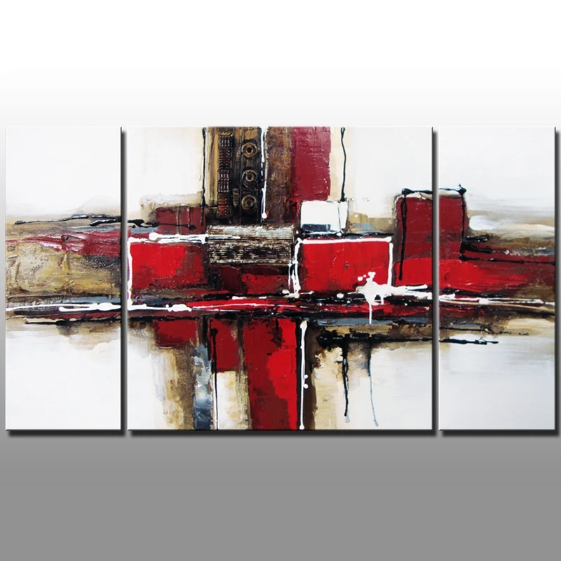 3 Панель живопись маслом на холсте ручной работы абстрактные картины для