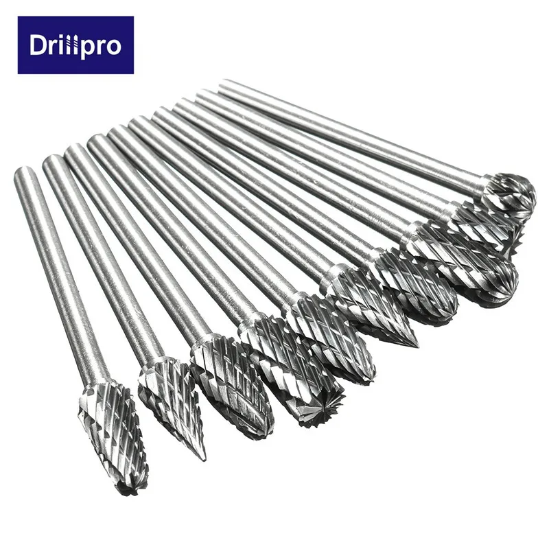 Drillpro шлифовальные инструменты с ЧПУ 10 шт. аксессуары вольфрамовый карбид резак