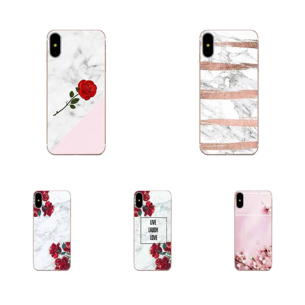 Вертикальный чехол для телефона с белым мрамором и цветами Huawei P8 P9 P10 P20 P30 Mate 7 8 9 10