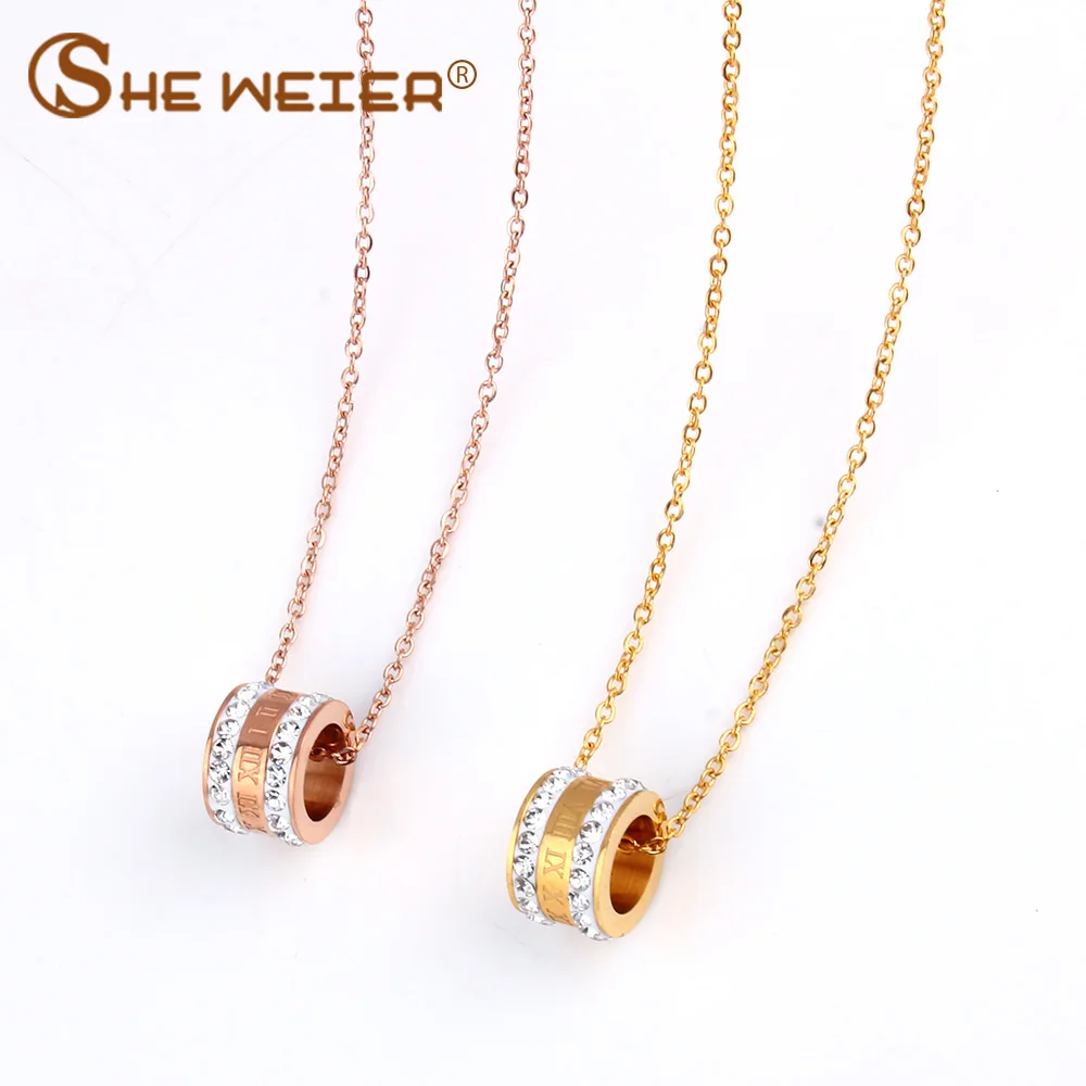 SHE WEIER chain chocker из нержавеющей стали винтажные хрустальные ожерелья и кулоны