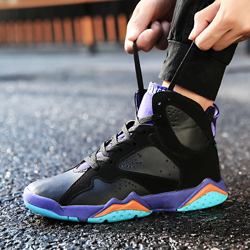 

Professional Sports Basketball Shoes for Men Thread Lace Up Gym Training Sneaker Height Increasing Cushioning Jordan Shoes