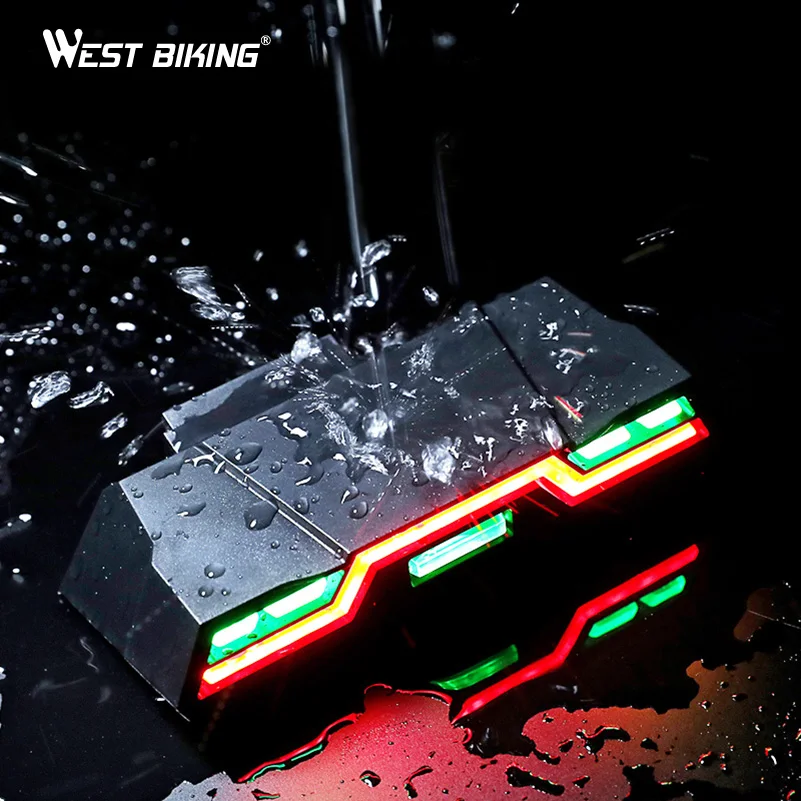 WEST BIKING велосипедный светильник USB Перезаряжаемый светодиодный фонарь для велосипеда задний светильник красный синий зеленый велосипедный задний светильник водонепроницаемый фонарик для велосипеда