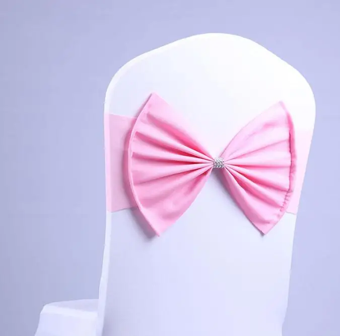 

250pcs Wedding Spandex Chair Sash Bands Lycra Stretch Chair BIG Bow Ties For Banquet Decoration Event Party SN1302