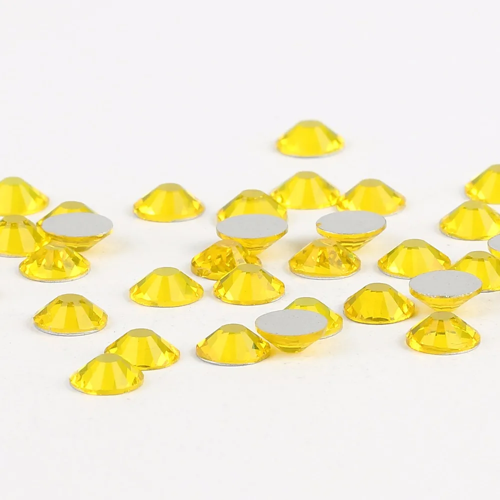 CCBLING кристалл цитрин ss3 ss30 bag Nail разы с плоской задней поверхностью без горячей