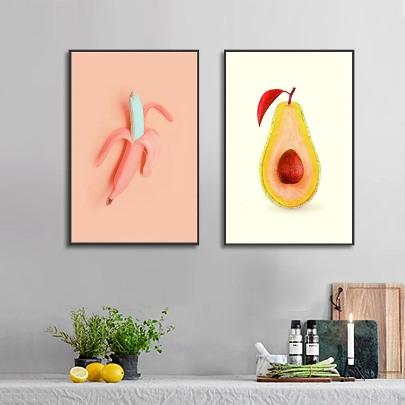 Fruit Nordic Poster Pineapple Cuadros Decoracion Avocado Wall Pictures For Living Room Banana Art Canvas Painting Unframed | Дом и сад