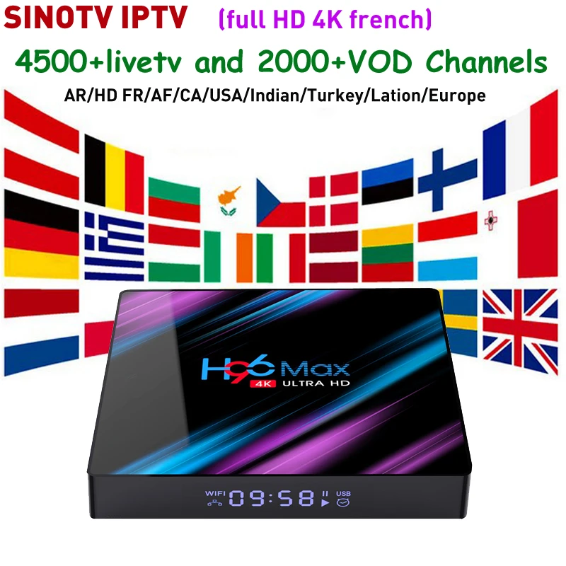 Арабский IP ТВ коробка H96 MAX RK3318 4K HD французский крем Европейский Нидерланды населения Румынии турецкий индийский мира Португалии ТВ каналов