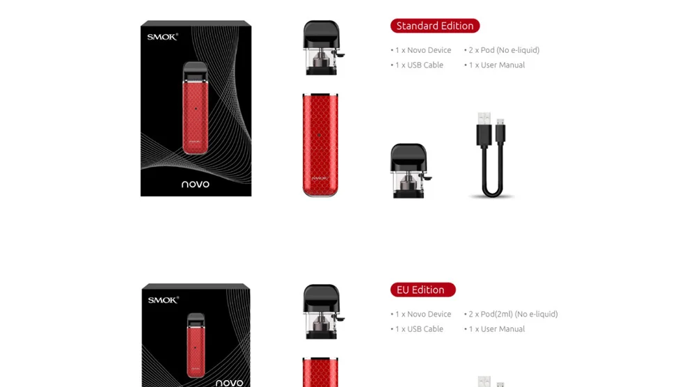 SMOK novo комплект cobra covered pod vape ручка комплект с 450 мАч встроенный аккумулятор 2 мл емкость pod vape картридж vs SMOK novo 2