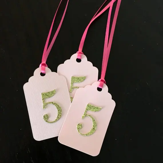 Розовые блестящие индивидуальные цифры подарок на свадьбу Дерево желаний бирки