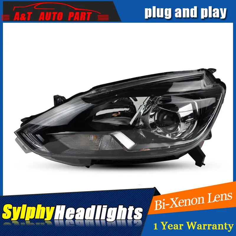 Стайлинг автомобиля светодиодный ная фара для Nissan Sylphy ные фары 2016-2018 Sentra drl H7 hid