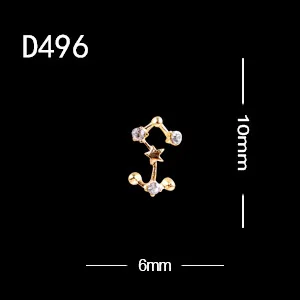 10pcs D496 TSZS 10 шт./лот специальный дизайн 12 Созвездие форма дизайн ногтей украшения своими руками сборный горный хрусталь ювелирные изделия металлические аксессуары - Color: 10pcs D496