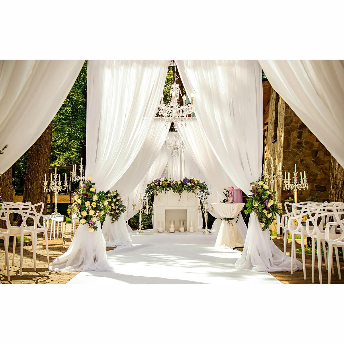 Allenjoy фон для студийной фотосъемки свадьбы белые родственники церемонии цветы