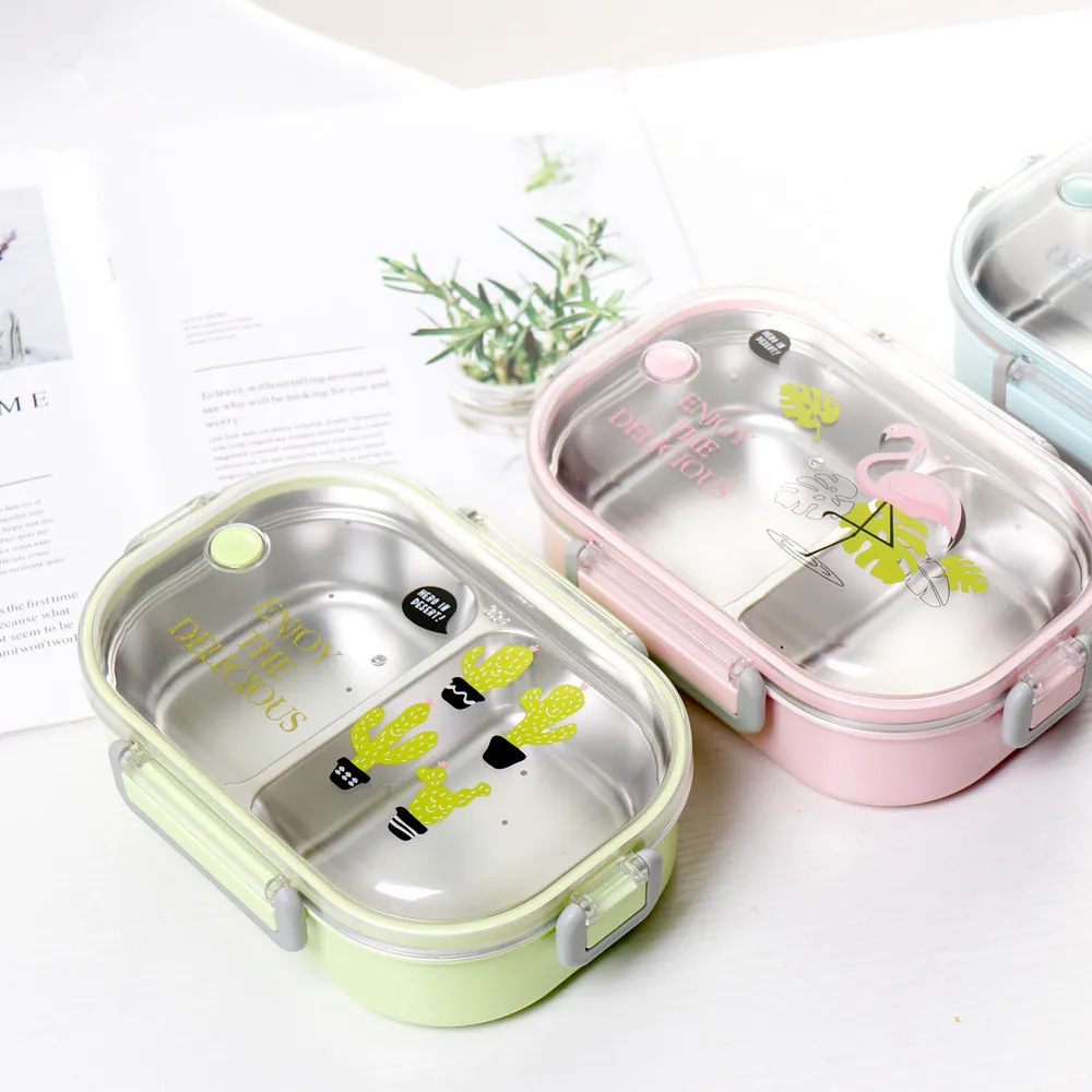 Ланч-бокс из нержавеющей стали с отсеками для детей и взрослых Bento Boxs герметичный