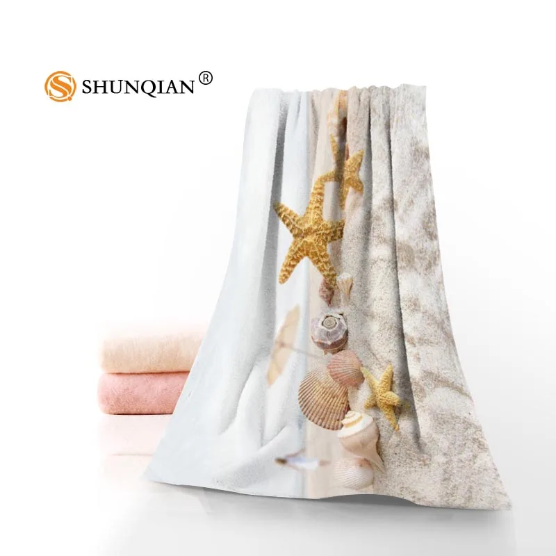 New Custom Seashells Towel Printed Cotton Face/Bath Towels Microfiber Fabric For Kids Men Women Shower | Дом и сад