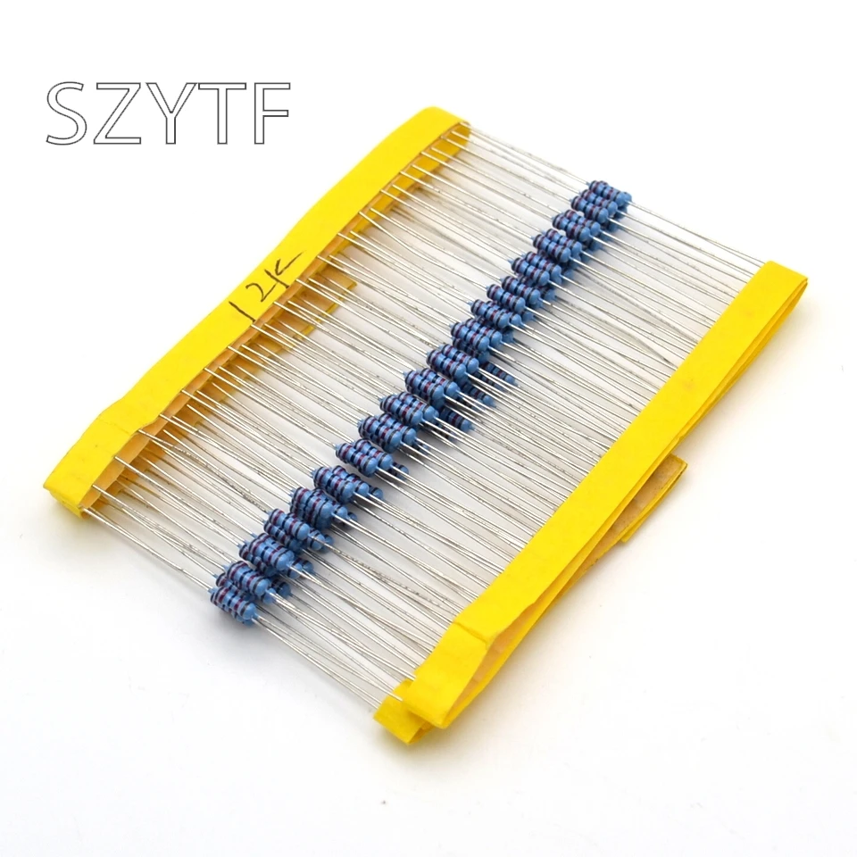 

2600pcs 1/4W (0.25W) resistance 130 kinds *20=2600pcs 1% 1 ohm-10M metal film resistor package