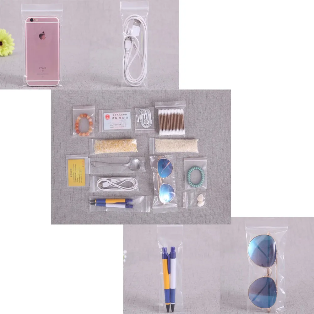 100 шт./упак. 4*6/5*7/6*8/7*10 см), плотная Ювелирная упаковка Ziplock Почтовый Сжатые Блокировка закрывающимися Пластик поли прозрачные Кондитерские мешки расходные материалы
