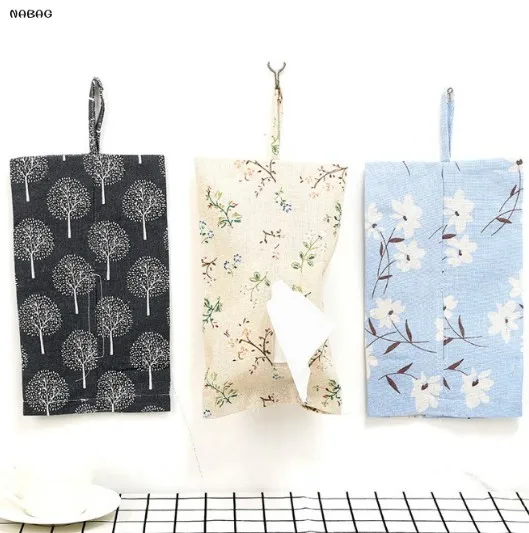 1PC Cotton Linen Tissue Storage Bag Hanging Home Office Car Case Cover Container Towel Napkin Papers Box Table Decoration | Дом и сад