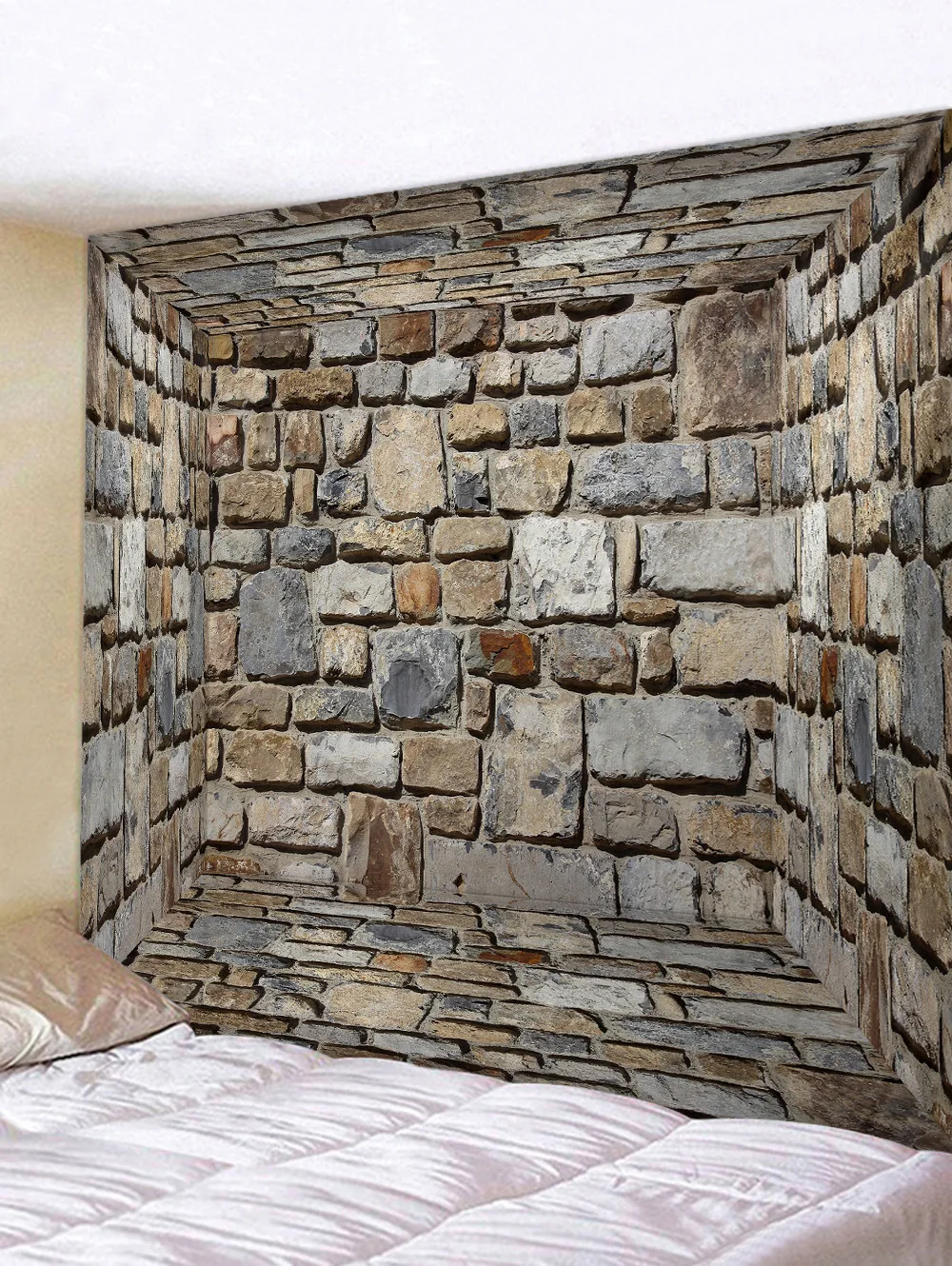 3D Brick Stone Printed Wall Tapestry Mandala Fabric Hippie Tapestry Wall Hanging Vintage Decor Bedroom Headboard Mural Art Tapiz - Цвет: Vintage-2