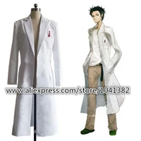 steins gate okabe rintarou cosplay costume coat long jacket white jacket costume