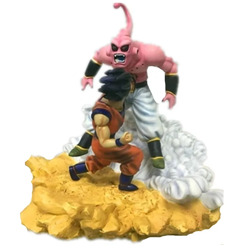 Многоцветный Dragon Ball Z DBZ Son Goku Majin Buu боевые сцены GK Смола Статуя Украшение Фигурка модель игрушки G2266 - Цвет: Многоцветный