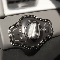 car styling carbon fiber headlight switch button frame cover trim for audi a4 b8 a5 q5 2010 2011 2012 2013 2014 2015 2016
