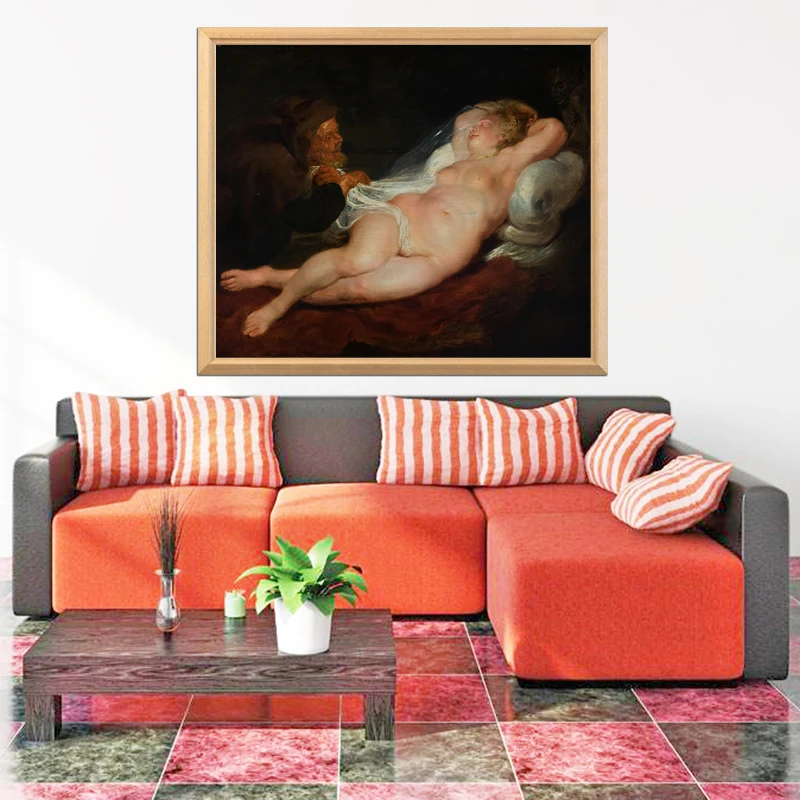 Алмазная живопись Rubens известная картина Ermit and sleeping Angelica 5D алмазная сделай сам