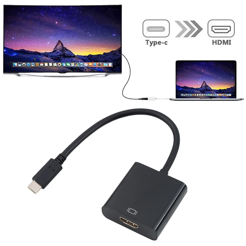 KEBIDU 4K Type C 3 1 адаптер для мужчин и женщин USB к HDMI-совместимый конвертер MacBook Chrome book