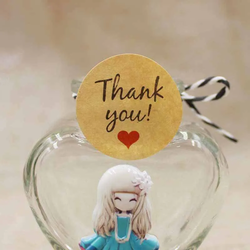 2017 сделай сам спасибо с красным сердцем ярлыки из крафт бумаги для подарков