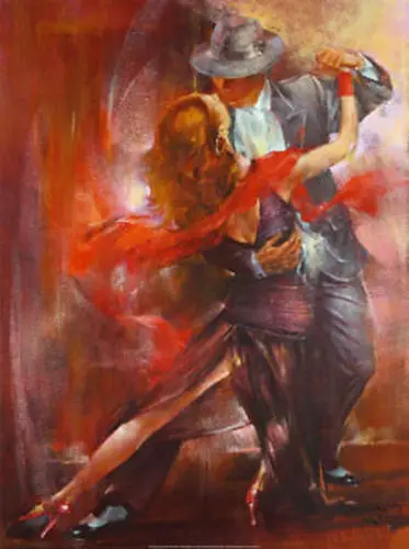 

New Modern Art portrait oil painting:Tango Dancer 24*36 (no framed)