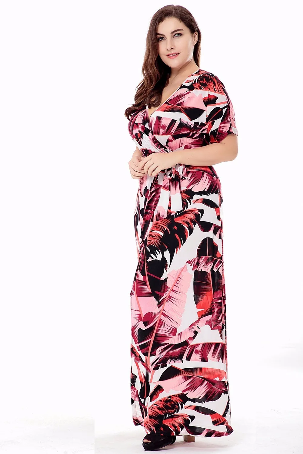 2017 Длинные Новые летние код печати пляжное богемное большой размер платье макси