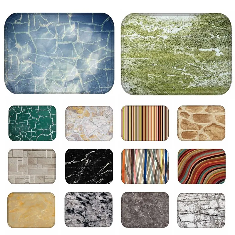 1 шт. 40*60 см абстрактный полосатый узор анти скольжение замша дверной коврик