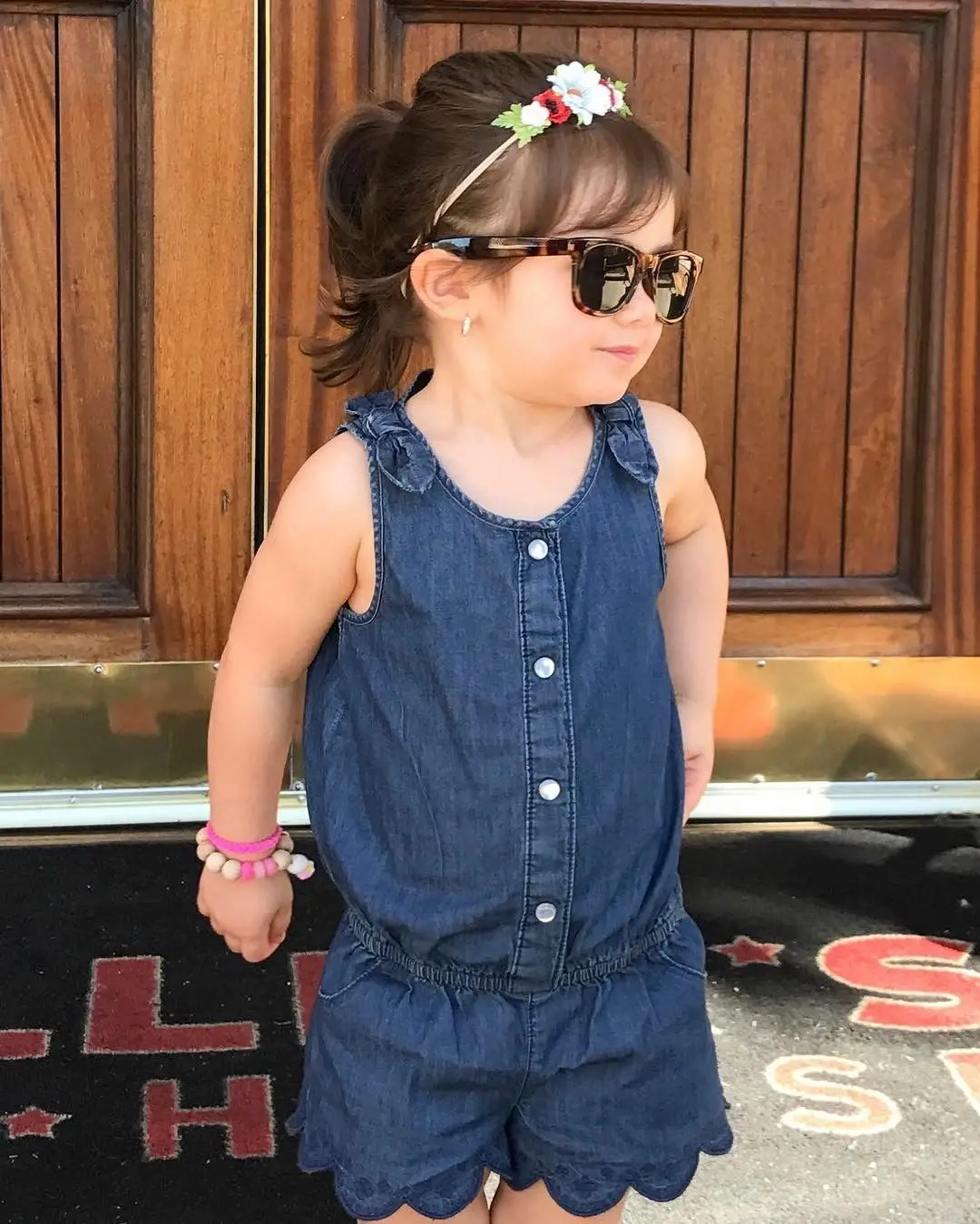 Милый Летний комбинезон для новорожденных младенцев джинсовый без рукавов