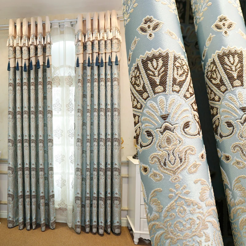 Занавески на заказ красивые высокого класса европейский стиль вилла гостиная