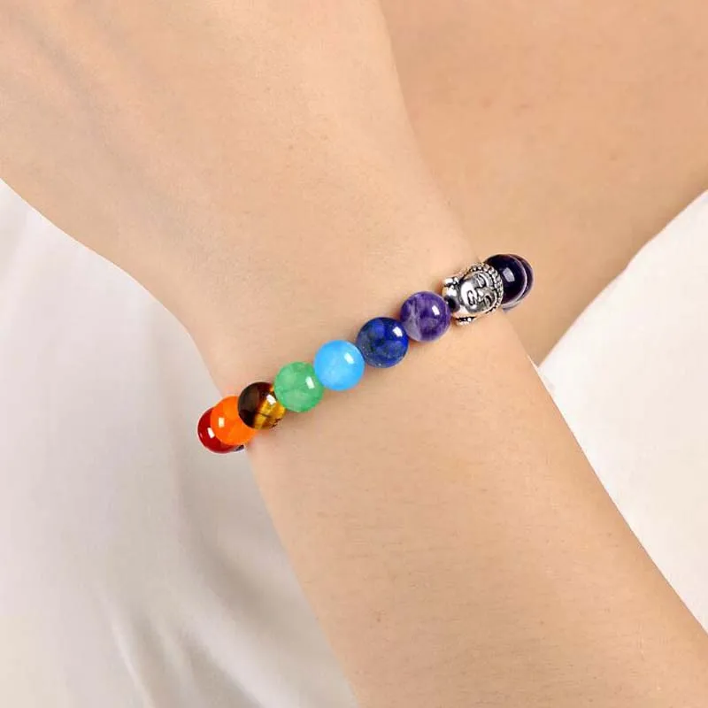 8 цветов 2020 7 Чакр Исцеление баланса Будды Бусины Браслеты очаровательные