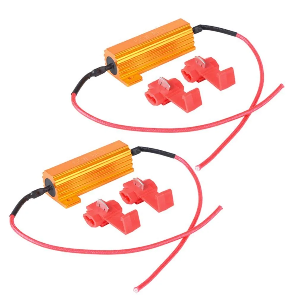 2pcs 50W 6ohm Load Resistors Prevent or Fix Car LED Turn Signal Bulb Hyper Flash Fast Blink Error Code on Dashboard | Автомобили и