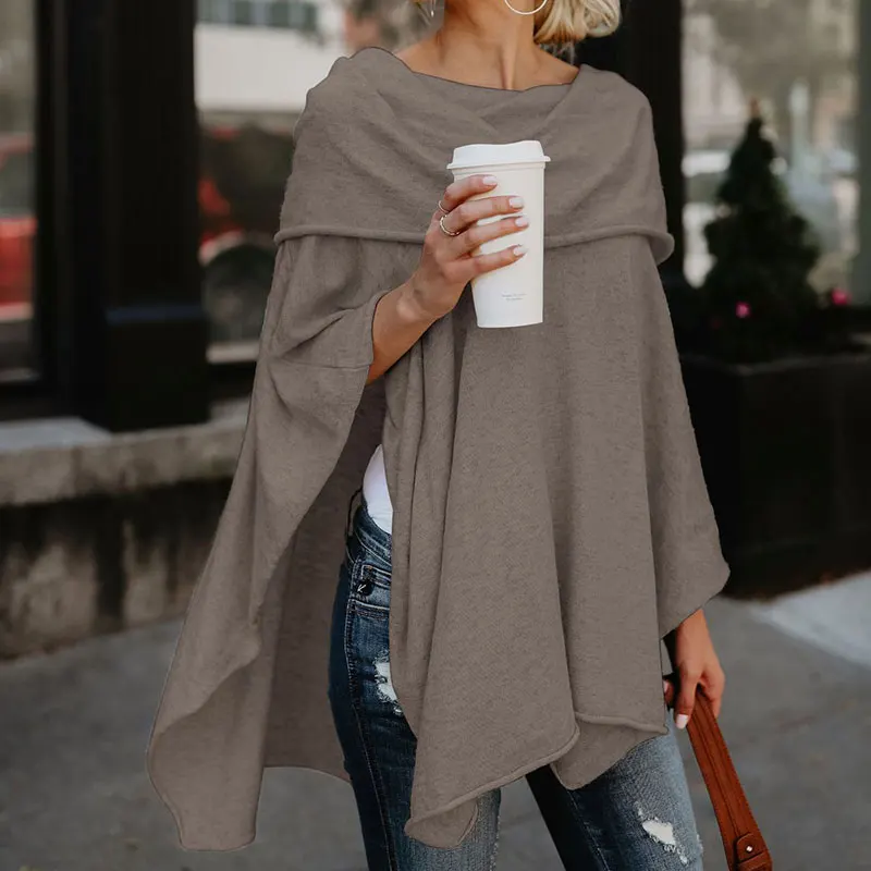 

2018 Fashion Design Women Pullovers Autumn Winter Casual Women's Slash Neck Outwears Ladies Loose Plus Size XXL Tops