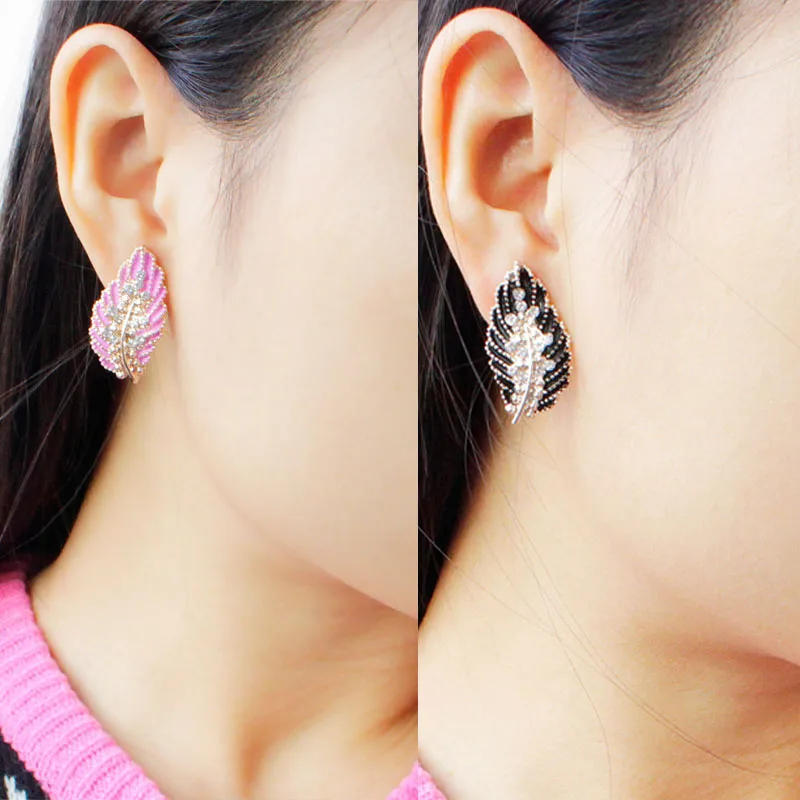 Одна пара роскошные стильные женские серьги гвоздики с золотистыми