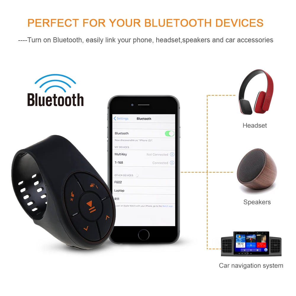 Беспроводной медиапульт дистанционного управления Bluetooth приемник рулевое
