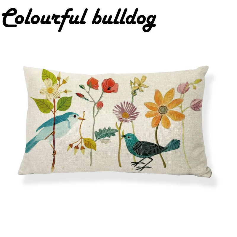 Декоративная наволочка в виде птицы на ветке дерева 30 х50 см|cushion cover|animal cushion